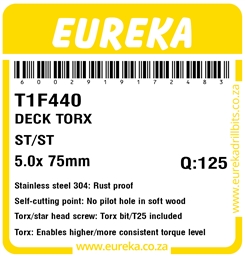 T1F440 - Decking Screw ST/ST Torx -T1F440_Label_T